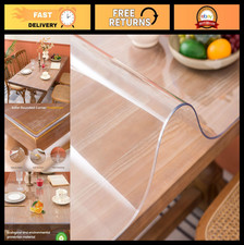 Clear Table Cover Protector 54"x120" - 1.5mm Thick Plastic Mat for Dining  Desk