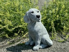 Frostfeste Steinfigur Beagle Hund 30 cm Gartenfigur Steinguss wetterfest