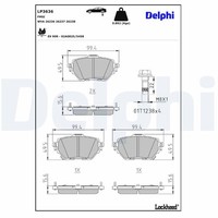 Delphi Bremsbelagsatz, Scheibenbremse LP3636 FüR Toyota