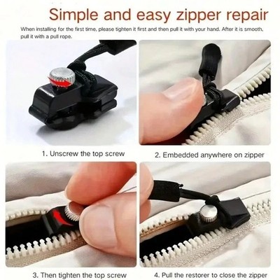 12 Pack Universal Quick Fix Zipper Repair Kit Detachable Slider Replacement