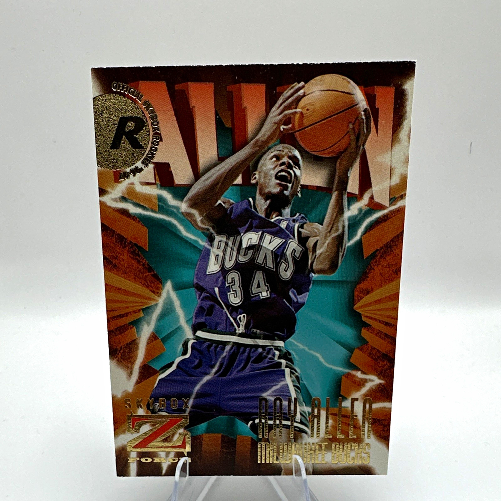 1996-97 SkyBox Z-Force Ray Allen Rave Rookie #140 Milwaukee Bucks