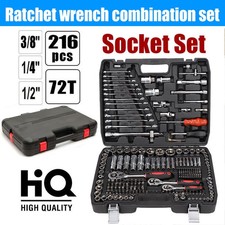 216tlg Profi Steckschlüsselsatz Ratschenkasten Werkzeug Auto Kfz 1/4 3/8 1/2" DE