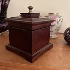 Bombay Company Musical Jewelry Ring Box Mahogany Wood Green Velvet Lined Vintage — photo 5