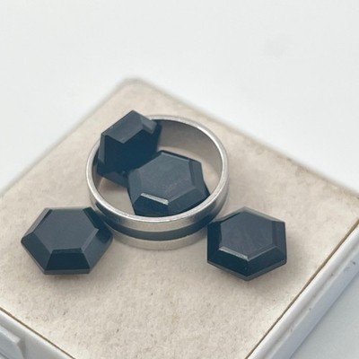 [WHOLESALE] NATURAL BLACK ONYX FACETED HEXAGON SHAPE LOOSE GEMSTONE