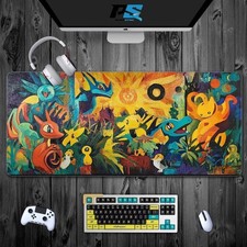 Pikachu Gaming Mouse Pad, Pokemon Desk Pad, Kawaii Anime Desk Mat