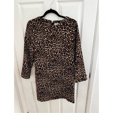 J. Crew Leopard Print Shift Dress in Brown and Cream