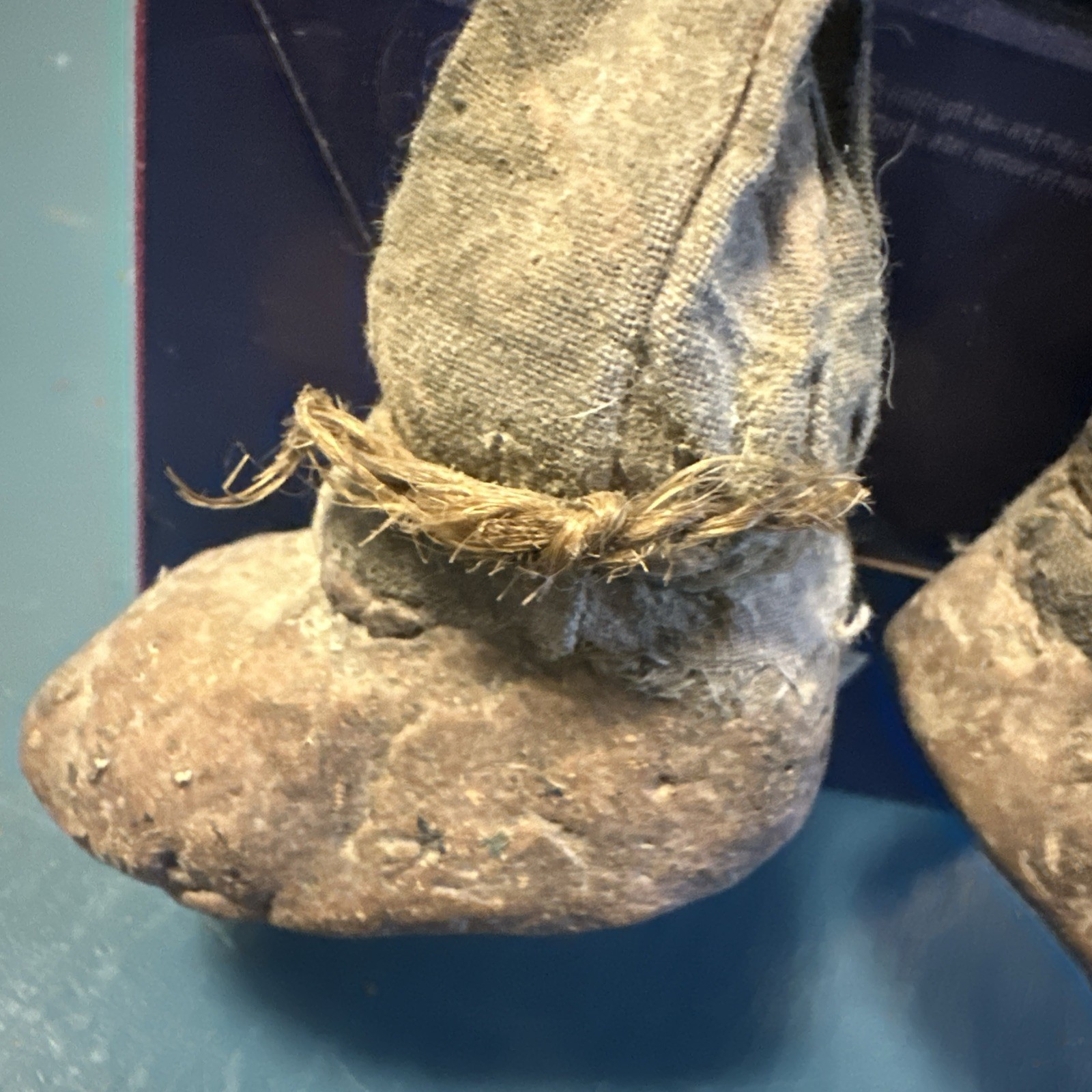   WORN WITH LOVE 9" SHELF SITTER PRIMATIVE TEDDY BEAR Signed BY Artist  A Wobler