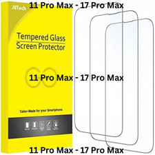 JETech Tempered Glass Screen Protector iPhone 15 14 13 12 11 Pro Max XS Xr 3Pack