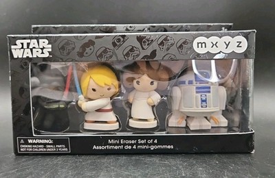 4er Pack Star Wars Mini Radiergummi Set - Darth Vader, Luke Skywalker, Leia, R2-D2