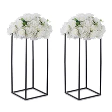 Black Plant Stand Pedestal Stand - 2 Pcs Metal Plant Stand, 23.6in Tall Flowe...