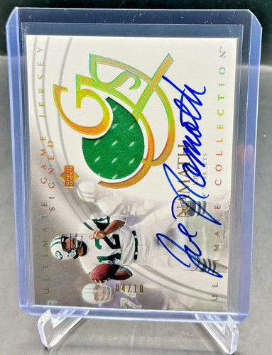 2004 Ultimate Collection JOE NAMATH Game-Used Jersey Patch On Card AUTO 04/10