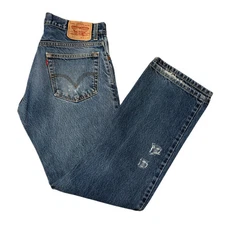 Vintage Levis Jeans 33x32 Blue 517 Bootcut Denim Pants Distressed Western Hippie