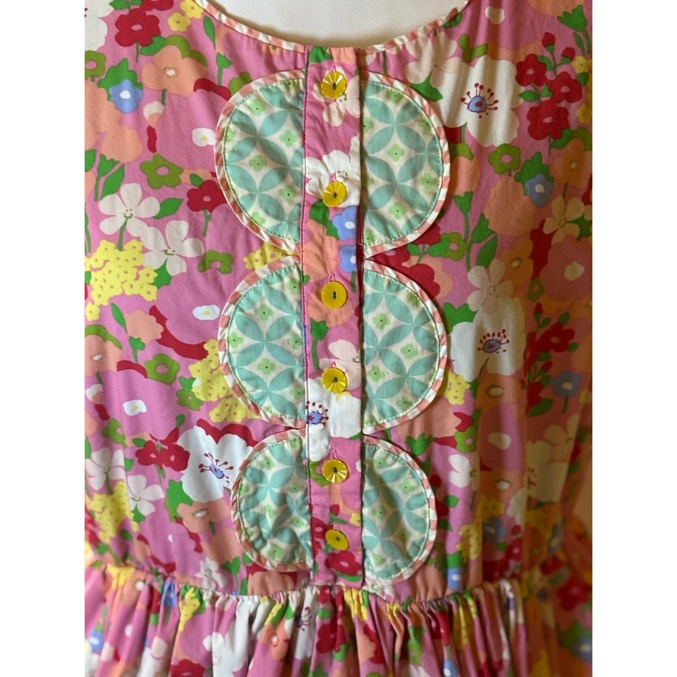 Vestido Matilda Jane Meninas Estampa Floral Tamanho G Sem Mangas Festa de Verão Fofo - Imagem 3 de 4