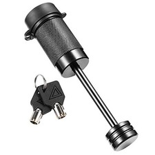 Trailer Tongue Coupler Lock, Dia 1/4 Inch, 2-1/2 Inch Span Fits 1 Pack Black