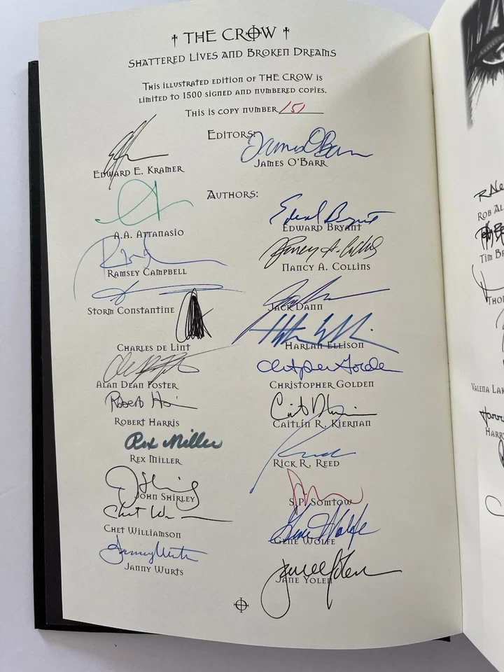 The Crow AUTOGRAPHED Slipcase Shattered Lives And Broken Dreams 151/1500 Rare Foto 4 de 4
