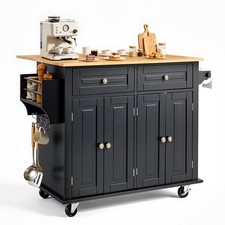 Rolling Kitchen Island Cart with Storage