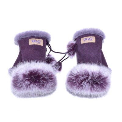 【新品未使用】UGG Faux Fur Fingerless Glove UGG Women's Faux Fur Fingerless Mitten with Microfur Lining and