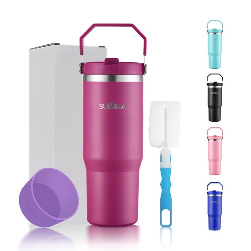 SUVIRA 20/30 Oz Stainless Steel Double Wall Vacuum Insulate Tumbler, Coffee Mug. - Foto 7 di 23