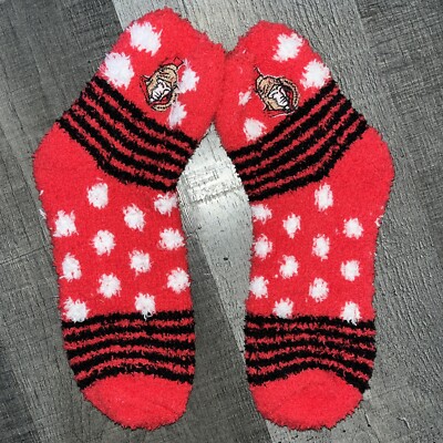 OTTAWA SENATORS NHL HOCKEY TEAM WOMENS LOGO DOTS COZY ANKLE FUZZY SLEEP SOCKS