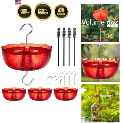 Hummingbird Feeder Ant Moat 4 Pack Vintage Style 6oz Protect Nectar
