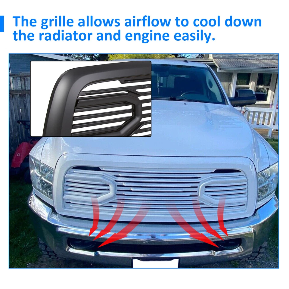 Parachoques delantero Big Horn negro para Dodge Ram 2500 3500 4500 10-18 Foto 4 de 4