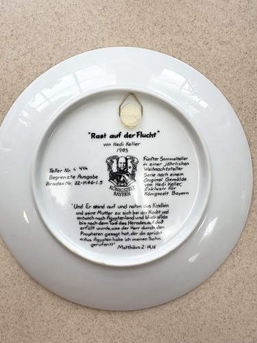 Vintage Hedi Keller 1983 Konigszelt Bavaria Collector Plate “Rest on the Flight” - Picture 2 of 6