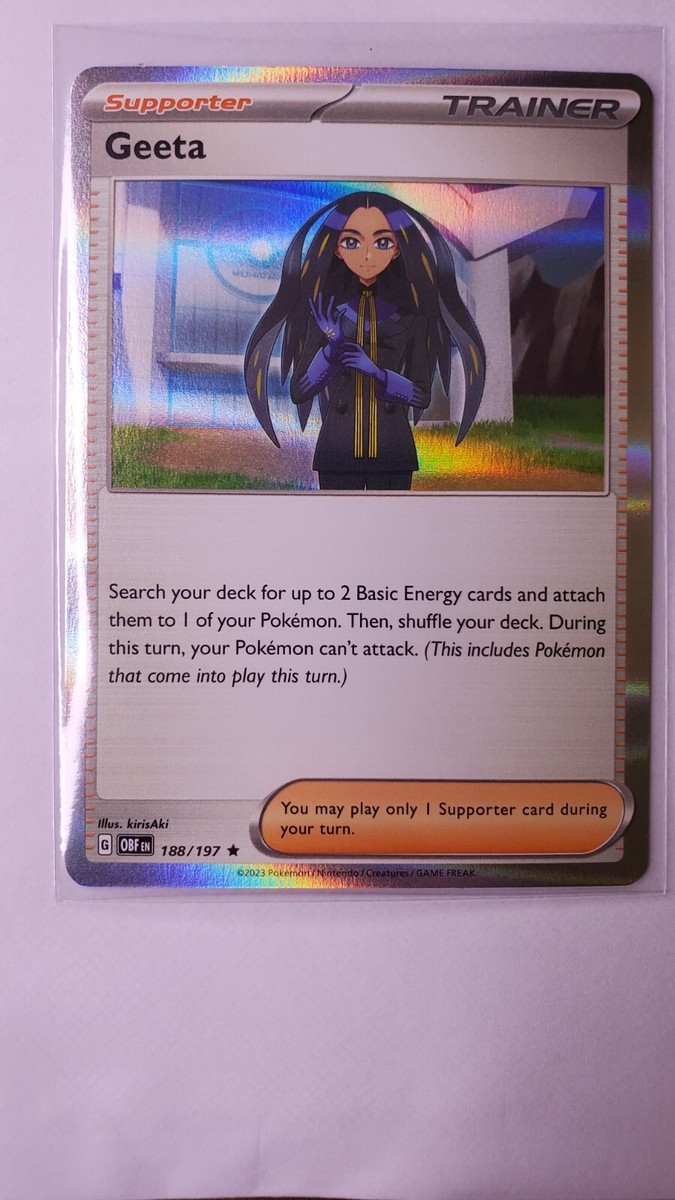 Geeta Holo Pokémon TCG Obsidian Flames 188/197 | eBay Geeta Holo Pokémon TCG Obsidian Flames 188/197 | eBay