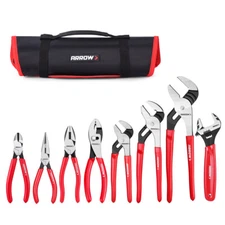 ARROW 8PC Plier Wrench Set Adjustable Wrench Needle Nose Diagonal Linesman Plier