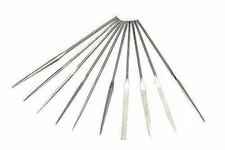 10-Piece Diamond Needle File Set - 4" 100 mm Jewelry Making Fine Grit Steel