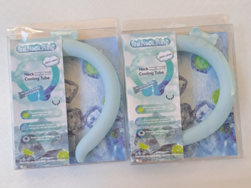 2-PACK Neck Cooling Tube Ice Pack Neck Wrap, Blue NEW/SEALED