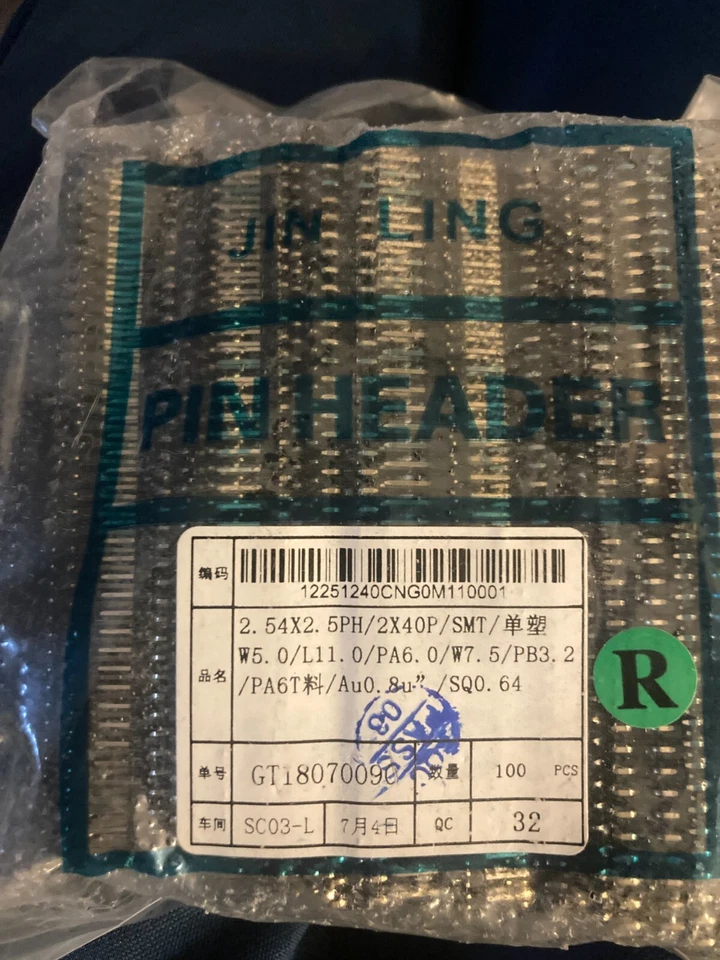 Conector de tira de cabezal recto de una fila macho de 5x ~ 40 pines 2,54 mm - lote de 300 Foto 3 de 3