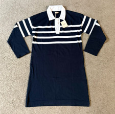 NWT Faherty Rugby Jersey May Stripe Dress - Navy/White - Size Small