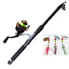 Canna Da Pesca Spinning Fondo Trota Mare Con Mulinello Combo Kit Artificiali