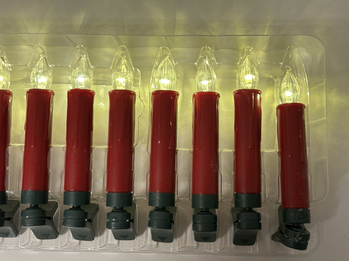 Rare RED Melrose Wireless Clip-on Plastic LED Tree Taper Candle Set of 12 Remote - Picture 20 of 24