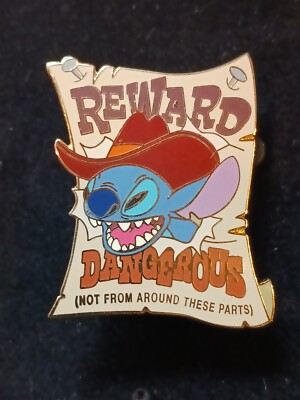 DISNEY PIN LE STITCH WILD WEST ADVENTURE WANTED POSTER REWARD CHIP