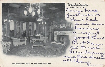 Postcard Emery Bird Thayer Department Store Reception Room, Kansas City Missouri