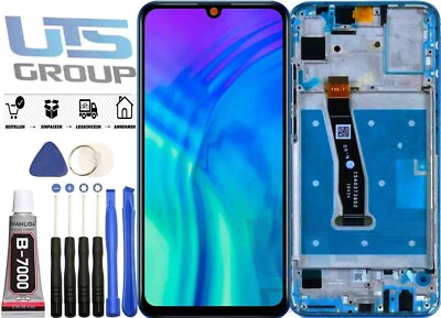 Für Huawei Honor 20 lite HRY-LX1 LCD Bildschirm Display Touch Blau Rahmen