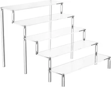 5 Tier Acrylic Stands for Display Clear Display Stand Risers Shelf for Cupcakes