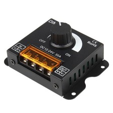 LED Light Strip Dimmer PWM Dimming Controller Knob ON/Off Switch DC 12V-24V 30A