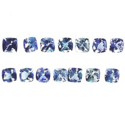 Wholesale Lot 4mm to 5mm Cushion Cut Natural Tanzanite Loose Calibrated Gemstone