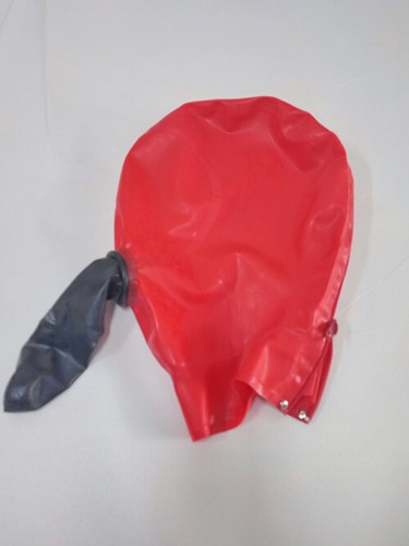 Tuta gatto lattice gomma fatta a mano cosplay fatta a mano maschera testa fissa 55 cm