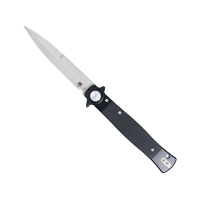CBTSTBLBK CobraTec Stiletto Button Lock Knife VG-10 Steel Blade Black G-10 Handl
