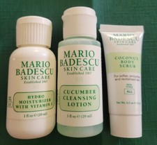 3 Pc Mario Badescu TraveL HYDRO MOISTURIZER VIT C, CUCUMBER CLEANSER, BODY SCRUB