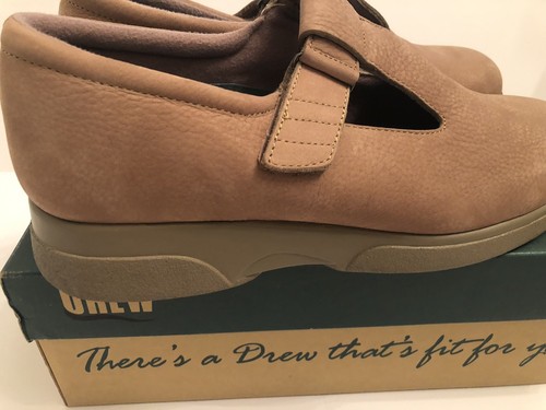 Drew Diabetic Orthopedic Comfort Shoes Size 9.5 M Taupe Nubuck New Sport Tee - Picture 6 of 11