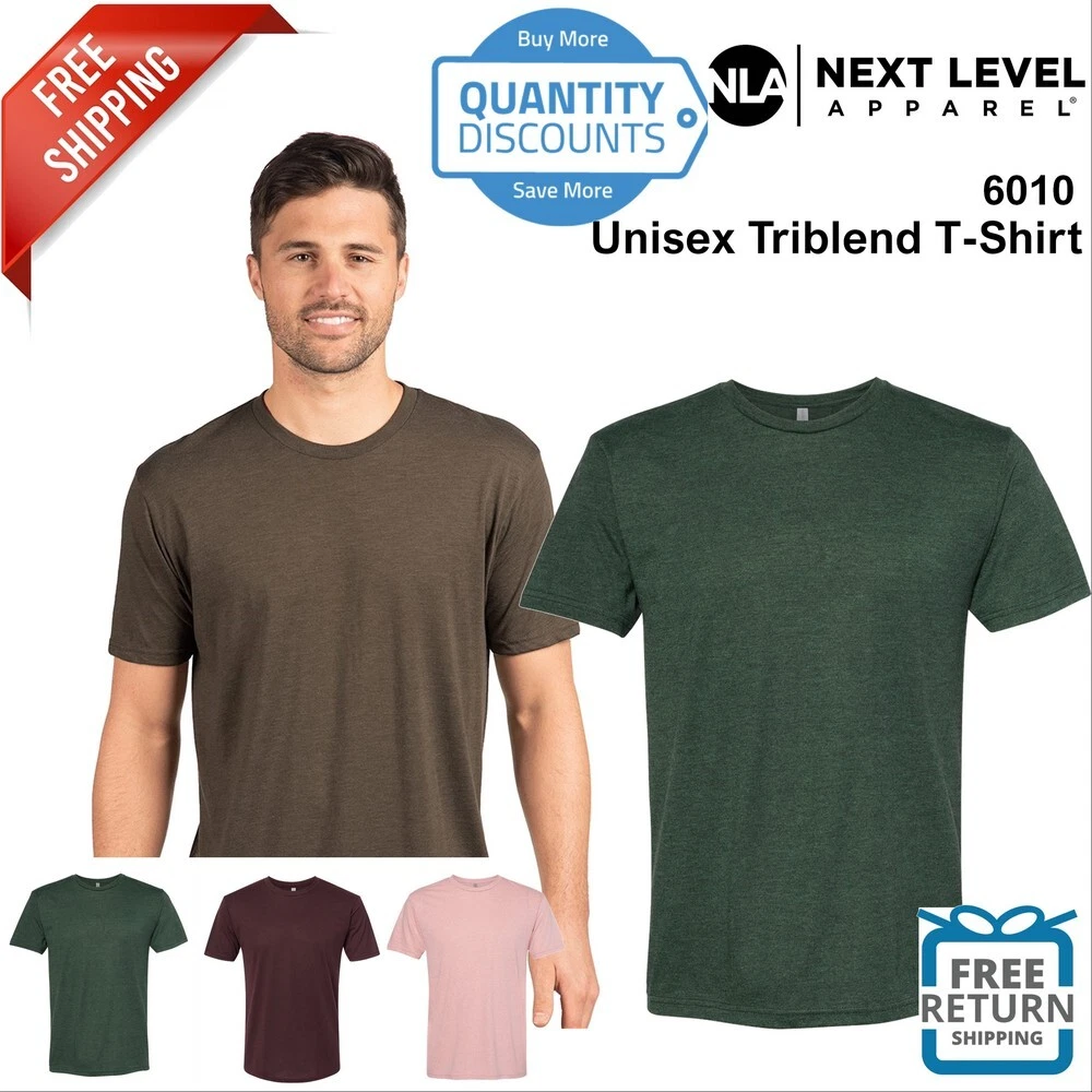 Next Level Mens Triblend Crew T Shirt 6010 Shirt Blank Plain Up To 3XL |  eBay