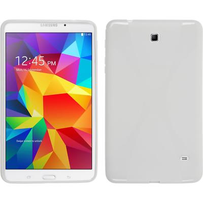 Silikon Hülle für Samsung Galaxy Tab 4 8.0 weiß X-Style + 2 Schutzfolien