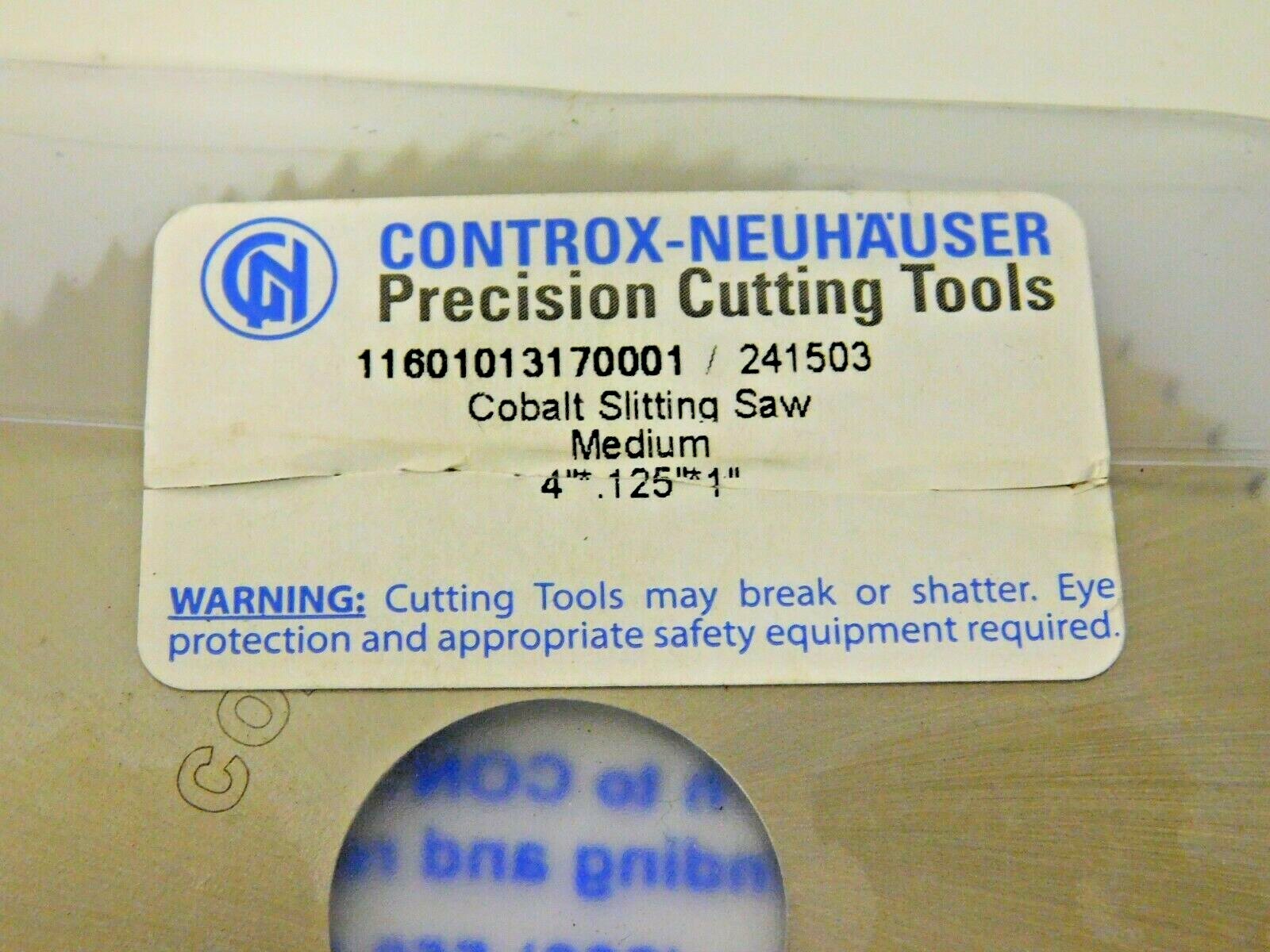 Controx Slitting & Slotting Saw 4" Diam x 1/8" Thick x 1" Arbor Diam