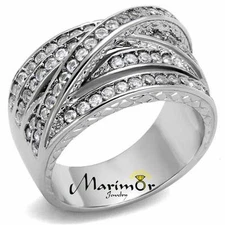 Women's Round Cut Cubic Zirconia Stainless Steel Anniversary Ring Size 5-10