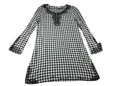 Vineyard Vines Size XS Beaded Lounge Dress Black White Check