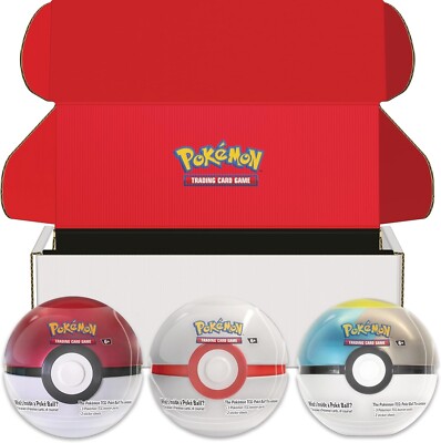 pokemon card tins amazon Pokemon: Poké Ball Tin 3-Pack Bundle 2024